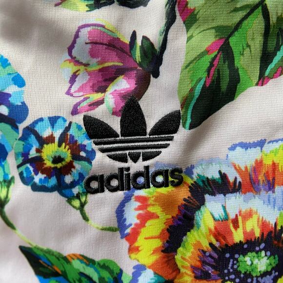 Adidas X Farm Rio Trefoil Floral Track Jacket Sz S Pink Black Full Zip - Picture 5 of 9